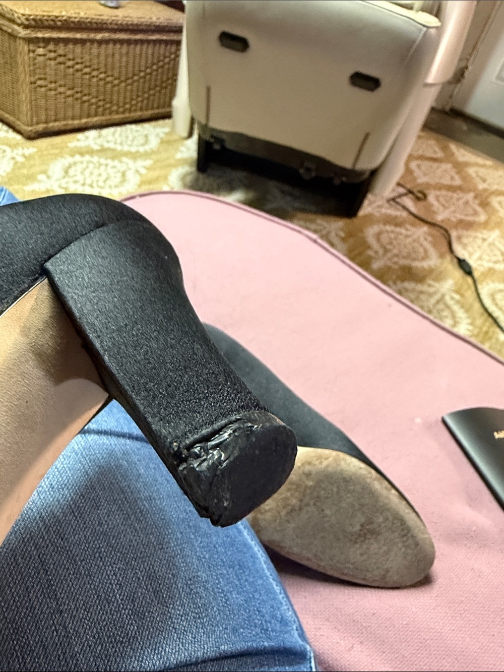 Michael Kors Black Satin Round-Toe High Heels - Picture 4 of 4